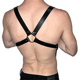 Men's Leather Fetish Body Harness / Sexy Suspenders for Pents With Metal Clips - EVE's SECRETS