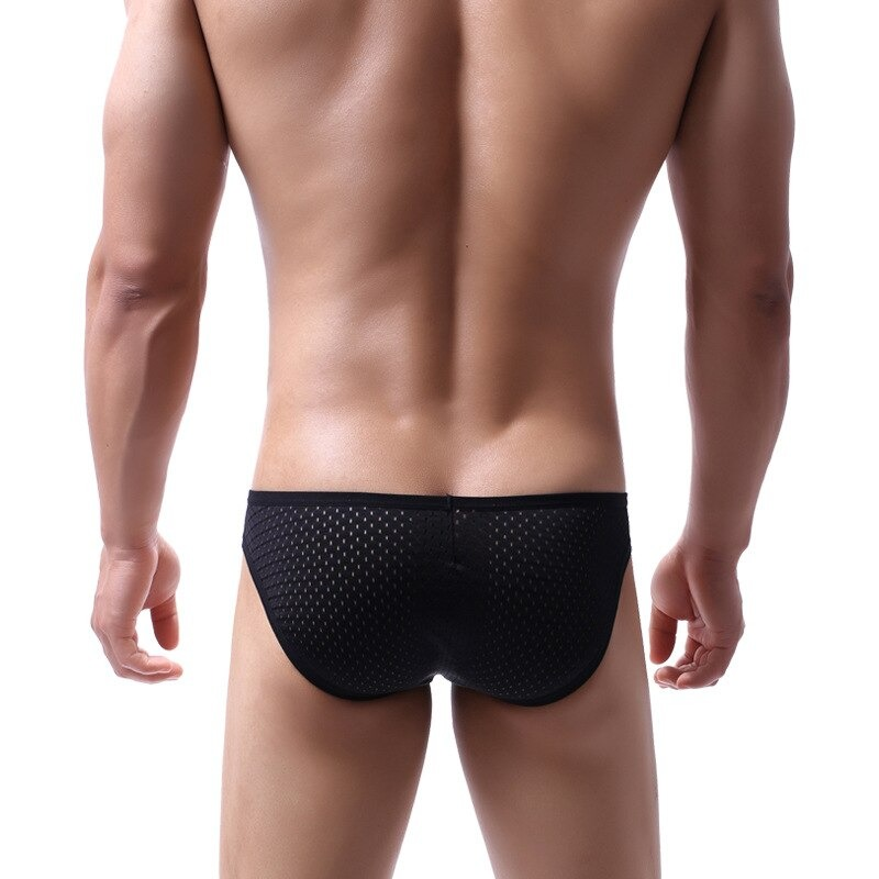 Men's Low Waist Mesh Briefs / Comfortable Silk Sexy Underwear / Breathable Male Panties - EVE's SECRETS