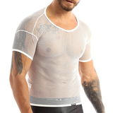 Men's Mesh See Through Fishnet T-Shirt / Breathable Male Gym Clothing Underwear - EVE's SECRETS