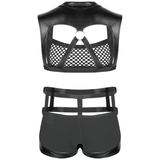 Men's Naughty Officer Cosplay Costume / Fishnet Front Crop Top with Hollow Out Waist - EVE's SECRETS