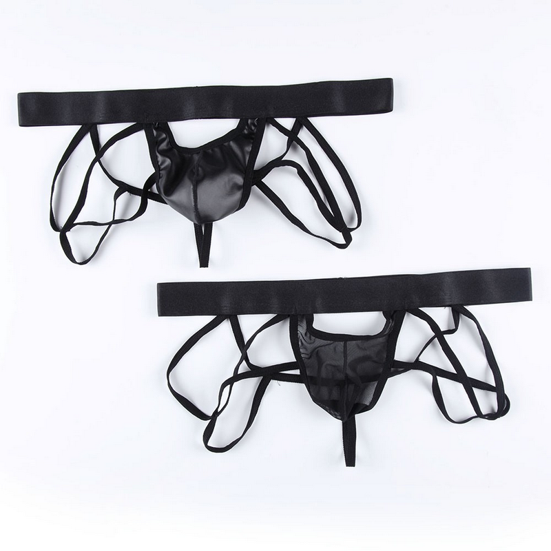 Men's Open-front T-back Jockstrap Briefs / Male Sexy Underwear with Criss-cross Straps - EVE's SECRETS