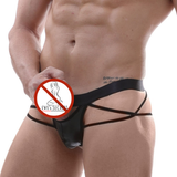 Men's Open-front T-back Jockstrap Briefs / Male Sexy Underwear with Criss-cross Straps