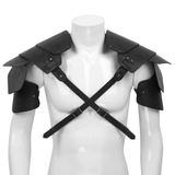 Men's PU Leather Chest Harness in Steampunk Style / Cosplay X-Shaped Bondage with Shoulder Armors
