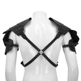 Men's PU Leather Chest Harness in Steampunk Style / Cosplay X-Shaped Bondage with Shoulder Armors - EVE's SECRETS