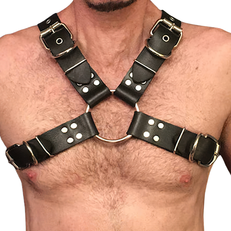 Leather Men Adjustable Chest Body Harness Bondage Bdsm Restraints