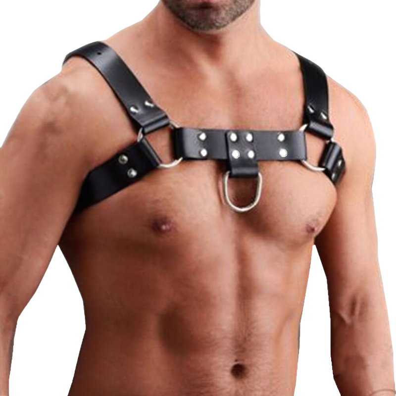 Men's PU Leather Chest Straps Bondage Harness / Male Body Harness Rave Clubwear - EVE's SECRETS