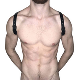 Harnais de bondage de sangles de poitrine en cuir PU pour hommes / Harnais de corps masculin Rave Clubwear 