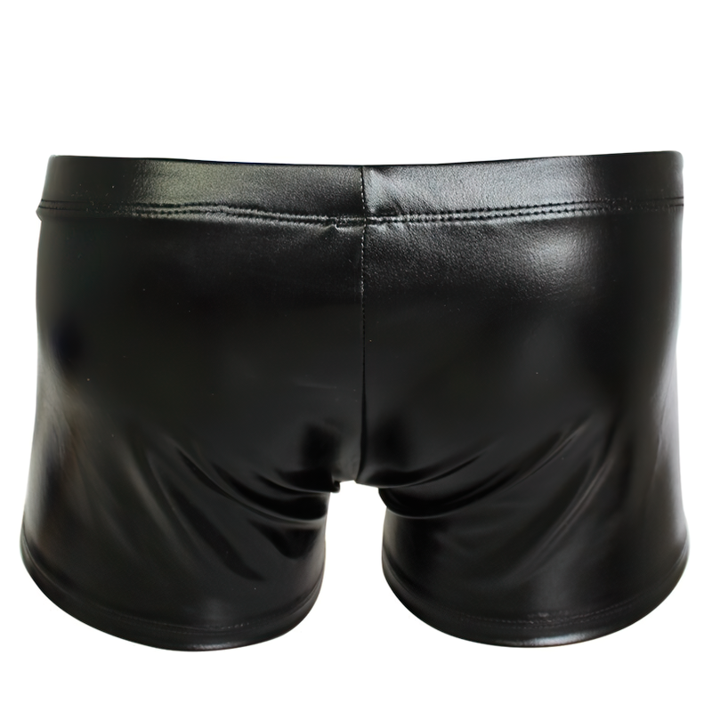 Men's PU Leather Drawstring Boxer Briefs / Male Shiny Boxer Shorts Swimwear Underpants - EVE's SECRETS