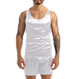 Men's Satin Nightwear Set / Sleeveless Tank Top and Shorts / Sexy Underwear for Men - EVE's SECRETS