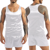 Men's Satin Nightwear Set / Sleeveless Tank Top and Shorts / Sexy Underwear for Men - EVE's SECRETS