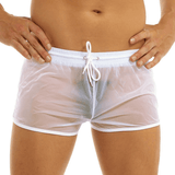 Halbtransparente Boxershorts mit Kordelzug für Herren / Sexy leichte Herrenunterwäsche 