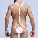 Men's Sexy Bulge Pouch Lingerie Panties / Wrestling Singlet Leotard Hollow Out Bodysuit - EVE's SECRETS