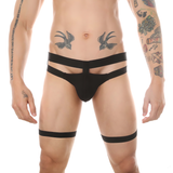 Sexy G-String-Unterwäsche für Herren / männlicher Bulge-Beutel mit T-Rückengurt und Beingürtel 