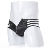 Men's Sexy Jockstrap Briefs in Black and Red Colors / Male Front Zipper Erotic Underwear - EVE's SECRETS