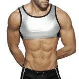 Men's Sexy Shiny Crop Top / Male Sports Style Outfits in Two Metallic Colors - EVE's SECRETS