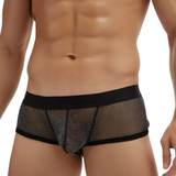 Sexy transparente Unterwäsche für Herren / ultradünne Boxershorts mit niedriger Taille / männliche Netzhöschen 