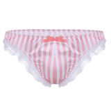 Men's Sexy Underwear Panties Lingerie / Soft Satin Ruffle Low Rise Male Bikini Underwear - EVE's SECRETS