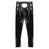 Men's Glossy Pants with Open Back and Pouch / Black Tight Leggings / Male Sexy Outfits - EVE's SECRETS