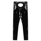 Men's Glossy Pants with Open Back and Pouch / Black Tight Leggings / Male Sexy Outfits - EVE's SECRETS