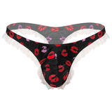 Men's Shiny Satin Ruffle Lace Panties / G-String High Cut Male Sissy Underwear Lingerie - EVE's SECRETS