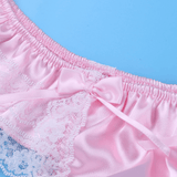 Men's Sissy Soft Satin Panties Lingerie / Sexy Floral Low-Rise Panties with Bowknots - EVE's SECRETS