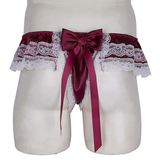 Men's Sissy Soft Satin Panties Lingerie / Sexy Floral Panties with Low-Rise Bowknot - EVE's SECRETS