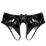 Men's Sissy Wetlook Panties / Patent Leather Open Crotch Sexy Underwear - EVE's SECRETS