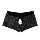 Men's Soft Faux Leather Panties Lingerie / Cut Out Open Penis Shorts / Sexy Male Underwear - EVE's SECRETS