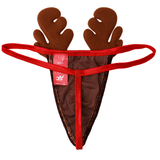 Men's Soft Velvet Sexy Lingerie / Low Rise T-Back Novelty Christmas Reindeer Jockstraps - EVE's SECRETS