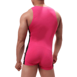 Men's Solid Color One-Piece Casual Athletic Swimsuit / Skinny Wrestling Bodysuit Sports Wear - EVE's SECRETS