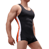 Men's Solid Color One-Piece Casual Athletic Swimsuit / Skinny Wrestling Bodysuit Sports Wear - EVE's SECRETS