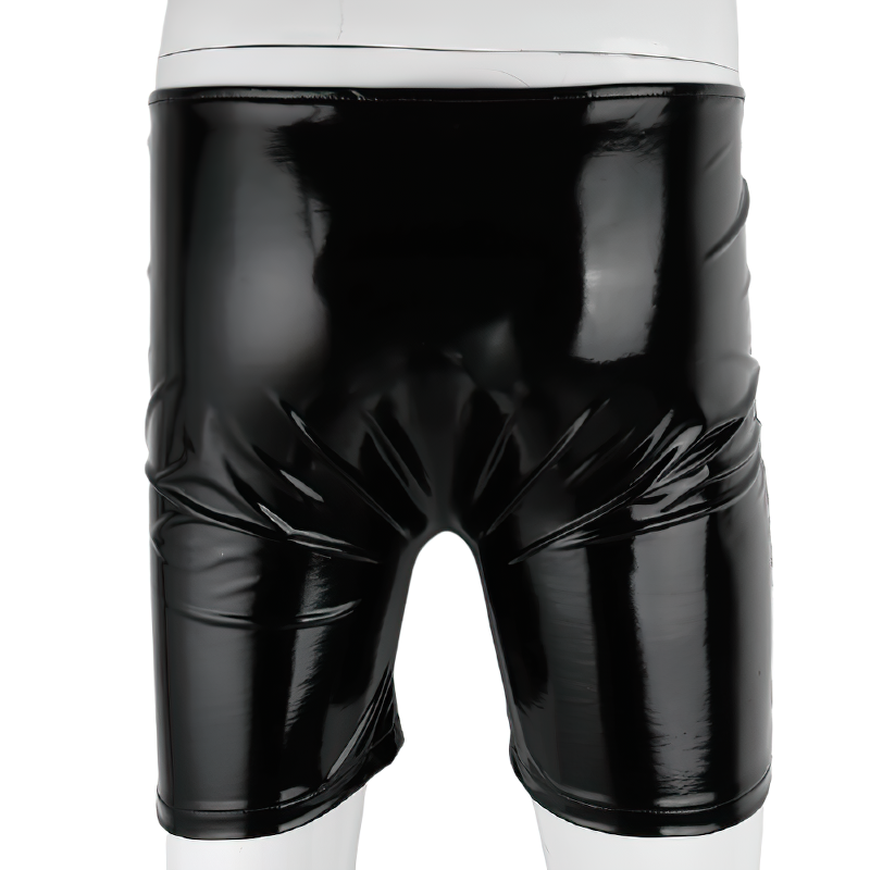 Men's Special Boxer Gay Shorts / Patent Leather Open Penis Hole Short Panties - EVE's SECRETS