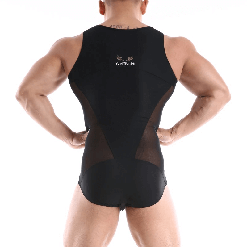 Men's Sexy Sport Bodysuit / Sleeveless Bulge Pouch Patchwork Underwear - EVE's SECRETS