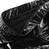 Men's Underwear with Holes on Front in Black Color / Wet Look Patent Leather Sexy Pouch Boxers - EVE's SECRETS