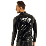 Men's Wet Look Jacket on Zipper / Patent Leather Erotic Costume for Sex Games - EVE's SECRETS