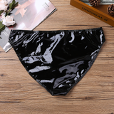 Men's Wet Look Patent Leather Lingerie / Underwear Panties with Open Penis Sheath Hole - EVE's SECRETS