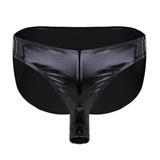 Men's Wet Look Patent Leather Lingerie / Underwear Panties with Open Penis Sheath Hole - EVE's SECRETS