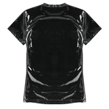 Men's Wetlook Latex T-Shirt / Male Black Night Parties Tight T-Shirts / Exotic Gay Homme Costume - EVE's SECRETS