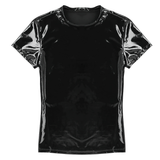 Men's Wetlook Latex T-Shirt / Male Black Night Parties Tight T-Shirts / Exotic Gay Homme Costume - EVE's SECRETS