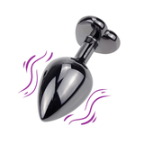 Masseur de vibrateur de prise anale en métal avec le coeur pourpre/masturbateur adulte de vibrateur de balle en cristal 