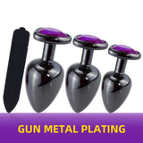 Metal Anal Plug Vibrator Massager With Purple Heart / Adult Crystal Bullet Vibrator Masturbator - EVE's SECRETS