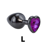 Metal Anal Plug Vibrator Massager With Purple Heart / Adult Crystal Bullet Vibrator Masturbator - EVE's SECRETS