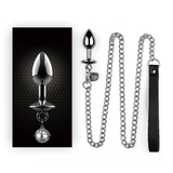 Plug anal en métal avec cloche et chaîne d'esclaves / Sex Toys BDSM pour femmes et hommes 