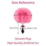 Metal Anal Plug with Bunny Tail and Plush Ears / Cute Rabbit Cosplay Adult Sex Toy - EVE's SECRETS