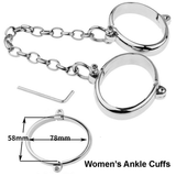 Metal Handcuffs and Ankle Cuffs with Chain / BDSM Restraints / Sex Toys for Women and Men - EVE's SECRETS