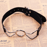 Metal O-ring Mouth Gag with Faux Leather Strap / BDSM Gags of Various Sizes / Fetish Sex Toys - EVE's SECRETS