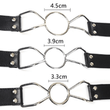 Metal O-ring Mouth Gag with Faux Leather Strap / BDSM Gags of Various Sizes / Fetish Sex Toys - EVE's SECRETS