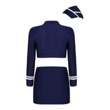 Navy Women's Sexy Stewardess Costume / Female Erotic Clothing For Sex And Role Games - EVE's SECRETS