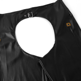 Open Crotch Cowboy Chaps / Black Faux Leather Pants for Men / Male Sexy Wet Look Outfits - EVE's SECRETS