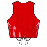 Patent Leather Wet Look Crop Top / Shiny Sleeveless Short Vest for Ladies - EVE's SECRETS
